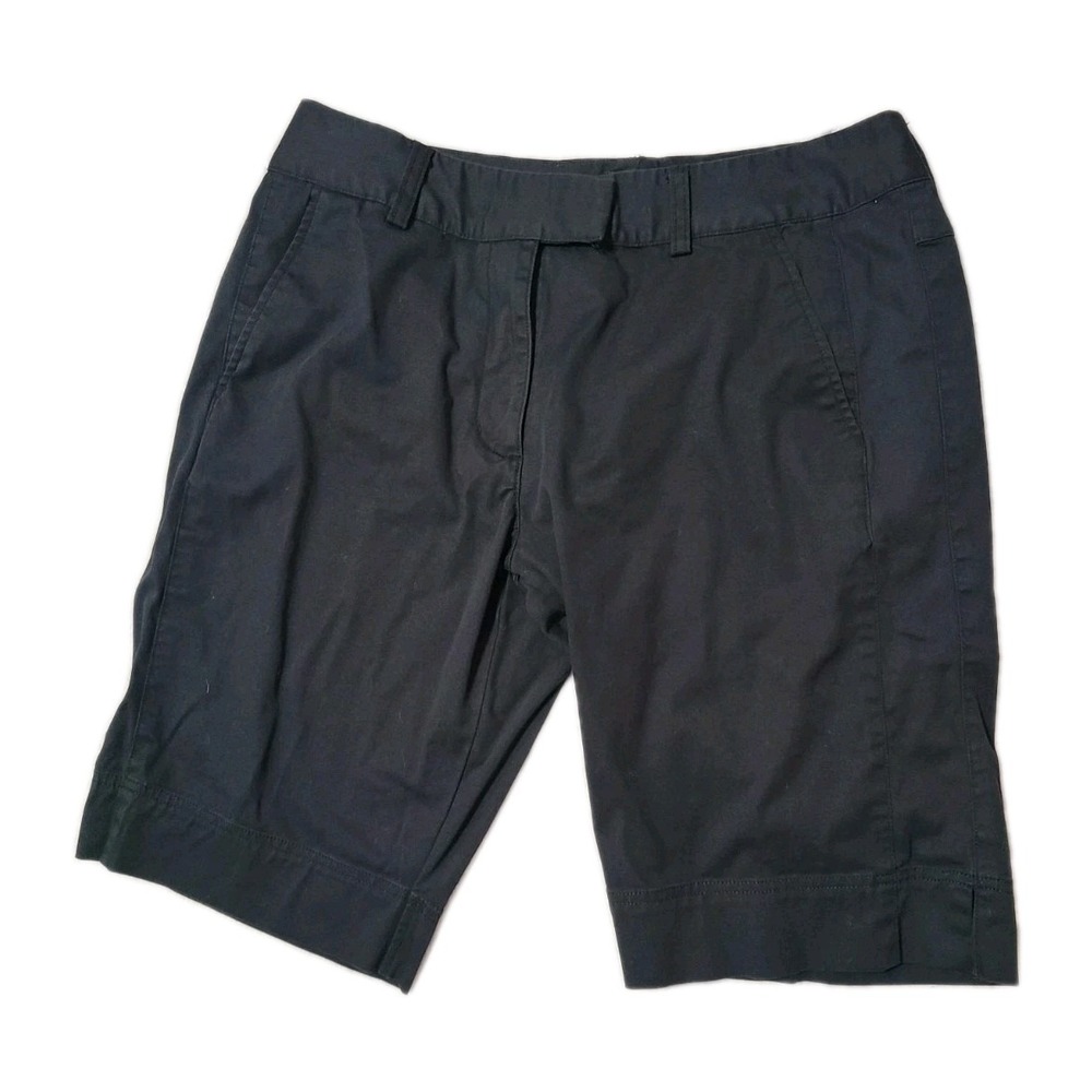 Adidas Shorts Women 12 Black Flat Front Stretch Pockets Performance Zip Fly Golf